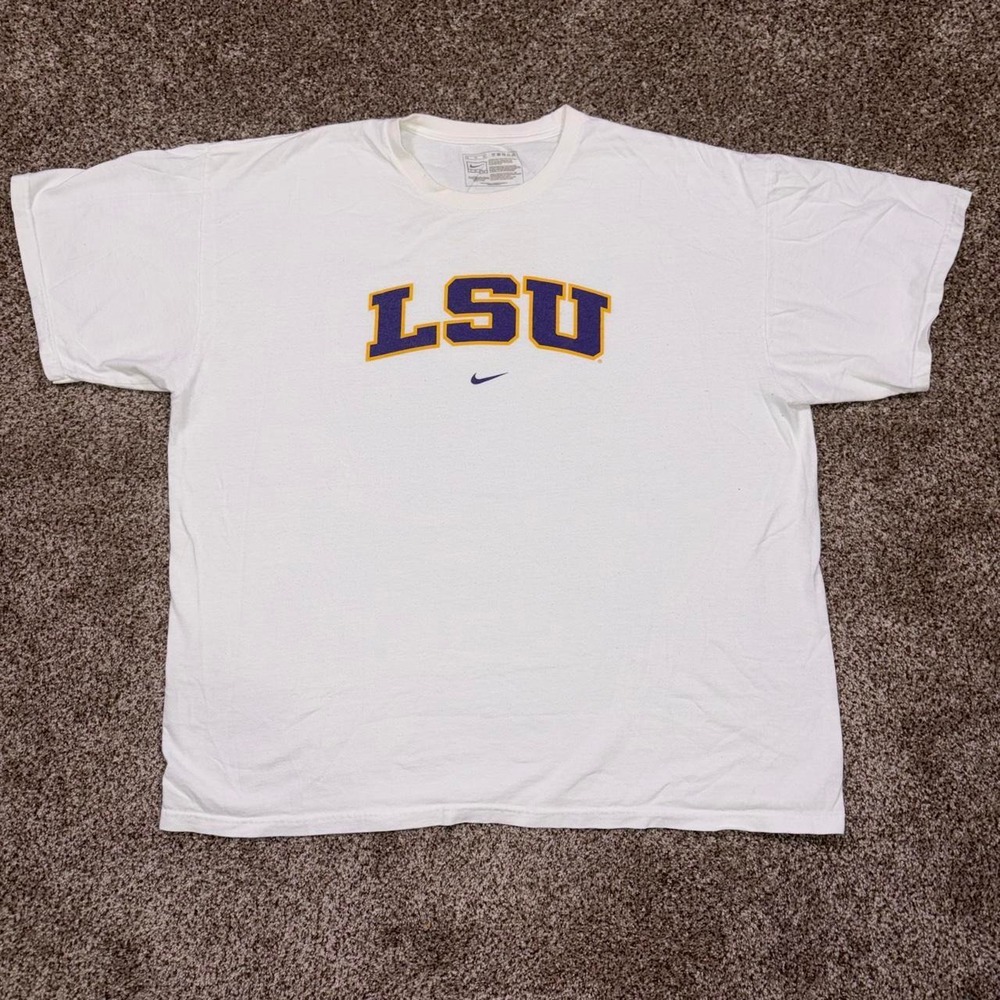 Nike LSU Tigers White Cotton T-Shirt Men's XL College